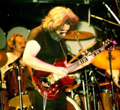 Jerry Garcia on stage at the Civic Center, Providence, RI 11-4-79