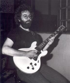 Jerry Garcia with his Travis bean guitar.