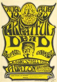 Grateful Dead concert poster for the Avalon Ballroom 8-19-66 by Stanley Mouse and Alton Kelley