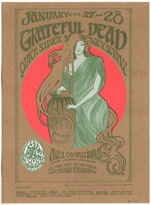 Grateful Dead concert poster from Avalon Ballroom 1-27-66 by Stanley Mouse and Alton Kelley