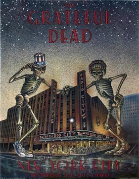 The Grateful Dead concert poster for the Radio City Music Hall shows.