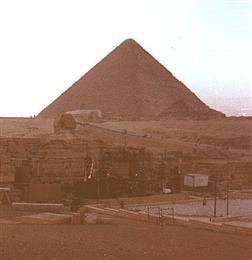 The stage in front of the great pyramid in Egypt